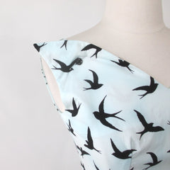 Bernie Dexter Swan Dress Sky Blue Bird Print XS