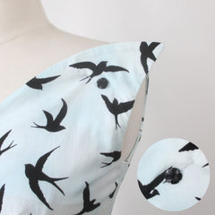 Bernie Dexter Swan Dress Sky Blue Bird Print XS