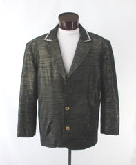 Men's Black & Gold Lame Special Occasion Jacket L 48