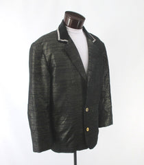Men's Black & Gold Lame Special Occasion Jacket L 48