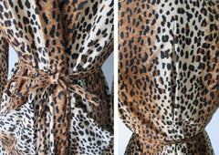 Vintage 70's Soft Leopard Evening Jacket Blazer L - Bombshell Bettys Vintage