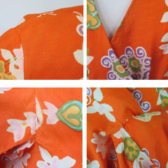 Vintage 60s 70s Evening Bell Sleeve Maxi Dress M