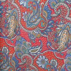 Vintage 80s Red Paisley Side Button Shirtwaist Dress XL / 1X