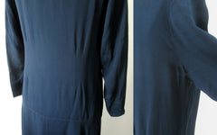 Vintage 20's 30's Navy Blue Rayon Dress S
