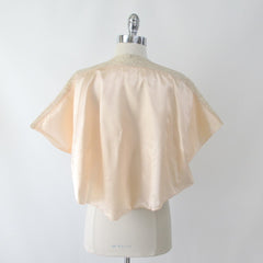 Vintage 30s 40s Angel Sleeve Peach Satin Bed Jacket One Size