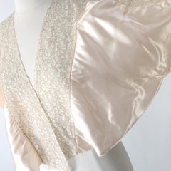 Vintage 30s 40s Angel Sleeve Peach Satin Bed Jacket One Size