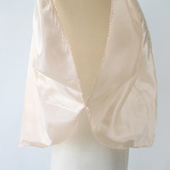 Vintage 30s 40s Angel Sleeve Peach Satin Bed Jacket One Size