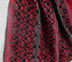 Vintage 40s Red Roses Fabric & Wood Bonnie Style Bag