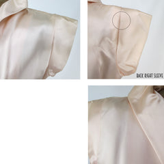 Vintage 40s 50s Soft Pink Satin Evening Lounge Dress S