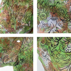 Vintage 40s Novelty Print Sarong Skirt Dress S