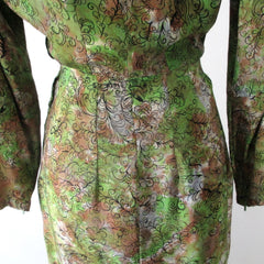 Vintage 40s Novelty Print Sarong Skirt Dress S