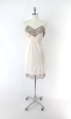 Vintage 50s 60s Taupe & Peach Deena Slip 34 NWT S