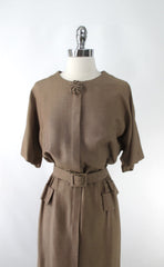 Vintage 50s Copper Layne Bryant Special Occasion Dress Plus 2X