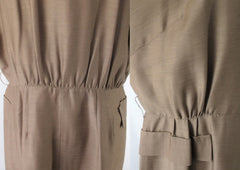 Vintage 50s Copper Layne Bryant Special Occasion Dress Plus 2X