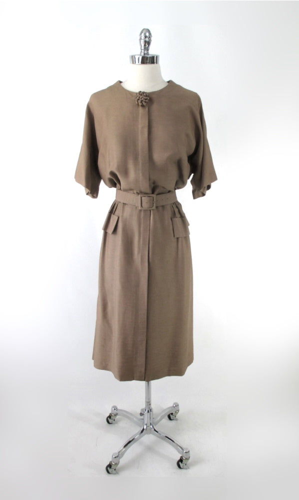 Vintage 50s Copper Layne Bryant Special Occasion Dress Plus 2X