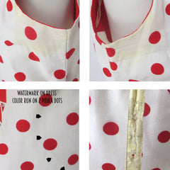 Vintage 50s White Red Polka Dot Dress & Matching Red Bolero 1X / XL