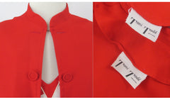 Vintage 50s White Red Polka Dot Dress & Matching Red Bolero 1X / XL
