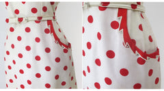 Vintage 50s White Red Polka Dot Dress & Matching Red Bolero 1X / XL