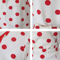 Vintage 50s White Red Polka Dot Dress & Matching Red Bolero 1X / XL