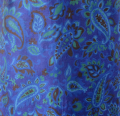 Vintage 50s Blue Paisley Sheath Dress L