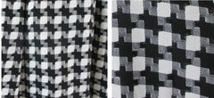 vintage 50s full skirt day black white gingham houndstooth  shawl collar medium dress bombshell bettys vintage fabric