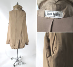 Vintage 60's Joseph Magnin Gold Dupioni Silk Evening Jacket Coat S 9- Bombshell Bettys Vintage