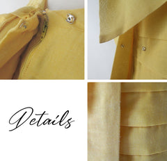 Vintage 60's Yellow Sheer Pussy Bow Shift Dress S - Bombshell Bettys Vintage