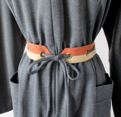 Vintage 70s Heather Grey Zip Front Ultrasuede Dress NWT XL 1X