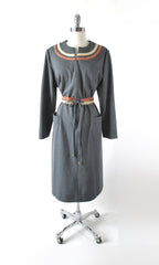 Vintage 70s Heather Grey Zip Front Ultrasuede Dress NWT XL 1X