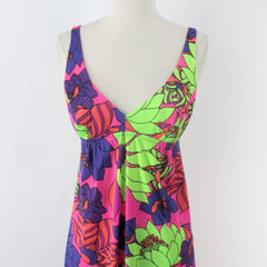 Vintage 60s Catalina Psychedelic Flower Power Maxi Dress XS