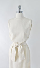 Vintage 60's Sheath Dress Matching Green Stripe Jacket Set L - Bombshell Bettys Vintage