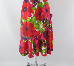 Vintage 60s Reef Ruffled Hem Hawaiian Sheath Dress M - Bombshell Bettys Vintage