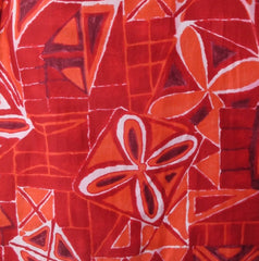 Vintage 60s Hawaiian Style Red Shirt Shift Dress S
