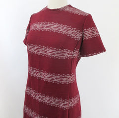Vintage 60s Deep Red MOD Princess A-Line Midi Dress L