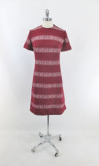 Vintage 60s Deep Red MOD Princess A-Line Midi Dress L