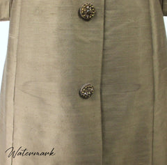 Vintage 60's Joseph Magnin Gold Silk Evening Jacket Swing Coat S
