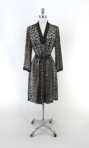 Vintage 70s Vanity Fair Leopard Robe 38 L
