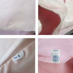 Vintage 60s 3D Pink Roses Full Skirt Party Dress S