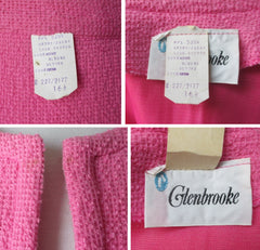 Vintage 60s White Bow Pink Suit Set XL - Bombshell Bettys Vintage