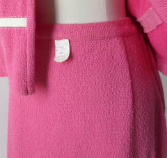 Vintage 60s White Bow Pink Suit Set XL - Bombshell Bettys Vintage