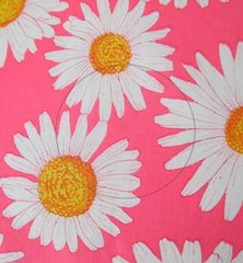 Vintage 60s Wrap-Arounder Pink Daisy MOD Dress M