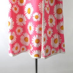 Vintage 60s Wrap-Arounder Pink Daisy MOD Dress M