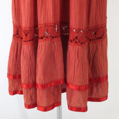 Vintage 70s Bohemian Crochet Lace Trapeze Dress • One Size