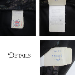 Vintage 70s Gold Floral Print Top Blouse L