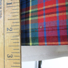 Vintage 70s 80s Half Button Plaid Top Blouse M