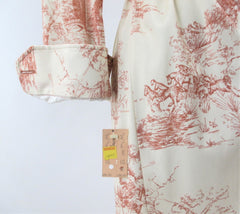 Vintage 70s Landscape Novelty Print Shirt Dress • New Vintage • L
