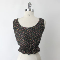 Vintage 70s Victorian Style Corset Cover Prairie Top XS