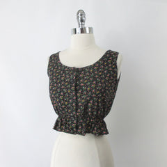 Vintage 70s Victorian Style Corset Cover Prairie Top XS