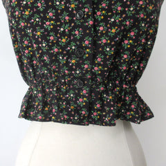 Vintage 70s Victorian Style Corset Cover Prairie Top XS