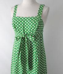 Vintage 70s Green White Polka Dot Wrap Maxi Dress XS - Bombshell Bettys Vintage